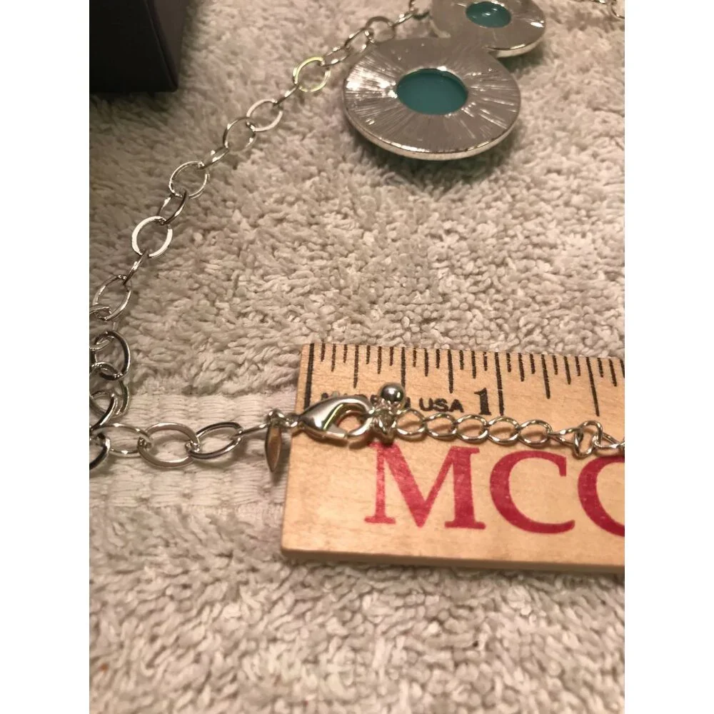 Avon Pacific Opalesque Necklace‎ With Blue Stone & Silver Chain